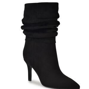 Nine West Slouch Women's Pointy Toe Stiletto Heel Dress Booties black 7.5 NWOB